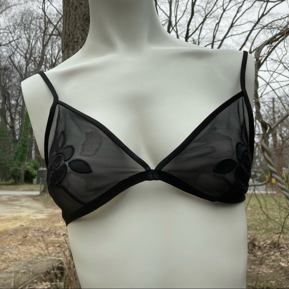 Express sheer bra floral applique sz Large - Picture 2 of 8